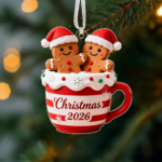 Gingerbread Couple Christmas Ornament 2026, Couples Keepsake, Holiday Tree Decoration