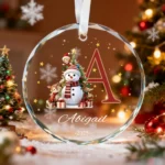 Custom Monogram Name Glass Ornament, Christmas Keepsake Gift 2026