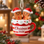 Gingerbread Couple Christmas Ornament 2026, Couples Keepsake, Holiday Tree Decoration - Image 2