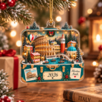 Travel Lover Christmas Ornament 2026, Acrylic Holiday Keepsake, Christmas Tree Decoration - Image 2