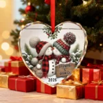 Personalized Snowman Couple Christmas Ornament, Romantic Holiday Decor, Winter Keepsake Gift for Couples - Image 3