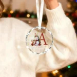 Custom Monogram Name Glass Ornament, Christmas Keepsake Gift 2026 - Image 3