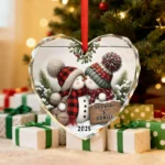 Personalized Snowman Couple Christmas Ornament, Romantic Holiday Decor, Winter Keepsake Gift for Couples - Image 4