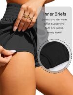 2.5" High Waisted Running Shorts for Women - Comfy Athletic Workout Gym Shorts with Phone Pocket, Quick Dry Lightweight Sporty Shorts - Image 2