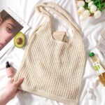 Women's Crochet Beach Tote Bag - Aesthetic Hand-Knit Shoulder Bag, Summer Bohemian Hippie Style Casual Purse, Large Woven Straw Knit Bag for Vacation - Image 3