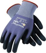 MaxiFlex 34-874 Ultimate Work Gloves - Breathable Nitrile Palm Coated Mechanics Gloves, Durable Non-Slip Safety Grip Gloves for Mechanics Construction Warehouse, Lightweight Foam Nitrile Work Gloves Black