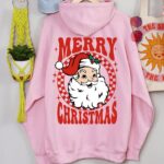 Vintage Santa Hoodie, Merry Christmas Holiday Party Hoodies - Image 7
