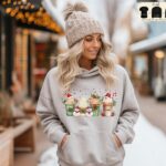Christmas Coffee Hoodie, Retro Christmas Hoodie