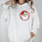 Vintage Santa Hoodie, Merry Christmas Holiday Party Hoodies - Image 2