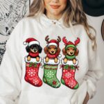 Dachshund Christmas Hoodie, Dog Lover Holiday Sweatshirt - Image 2