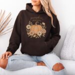 Pumpkin Season Hoodie – Floral Pumpkin Sweatshirt, Fall & Thanksgiving Pullover