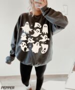 Halloween Ghost Sweatshirt, Ghost Collage Shirt, Halloween Sweatshirt, Comfort Colors Sweatshirt - Image 7