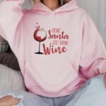 Dear Santa Just Bring Wine Hoodie, Funny Christmas Wine Lover Pullover - Image 2