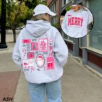 Preppy Christmas Hoodie, Merry Christmas Hoodie