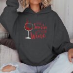 Dear Santa Just Bring Wine Hoodie, Funny Christmas Wine Lover Pullover - Image 3