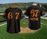 Halloween 6 7 Baseball Jersey, Funny Halloween Matching Spooky Jersey Shirt - Image 2