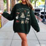 Tis the Season Christmas Sweatshirt, Retro Holiday Shirt, Christmas Tree Shirt, Santa Sweatshirt - Image 7