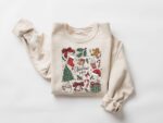 Retro Christmas Vibes Sweatshirt, Women's Christmas Shirt, Holiday Sweater