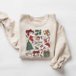 Retro Christmas Vibes Sweatshirt, Women's Christmas Shirt, Holiday Sweater