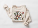 Retro Christmas Snowman Sweatshirt, Christmas Shirt, Festive Snowman Tee - Image 2