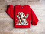 Retro Christmas Snowman Sweatshirt, Christmas Shirt, Festive Snowman Tee - Image 3
