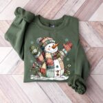 Retro Christmas Snowman Sweatshirt, Christmas Shirt, Festive Snowman Tee