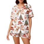 Santa & Reindeer Christmas Pajamas for Women, Festive Holiday Sleepwear - Image 4