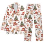 Santa & Reindeer Christmas Pajamas for Women, Festive Holiday Sleepwear - Image 6