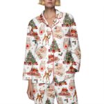 Santa & Reindeer Christmas Pajamas for Women, Festive Holiday Sleepwear
