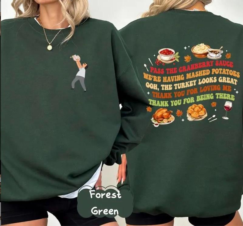 il_fullxfull.7461002535_gnhv Bob's Burgers Thanksgiving Sweatshirt, Unisex Linda Belcher Songs Graphic Sweatshirt - Image 1