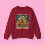 Vintage Christmas Sweatshirt  Gingerbread House Teddy Bears, Cozy Holiday Crewneck - Image 5