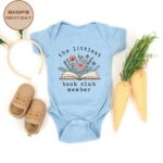 The Littlest Book Club Member Baby Onesie, Floral Book Toddler T-Shirt, Book Lover Mom Gift - Image 3