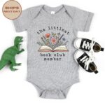 The Littlest Book Club Member Baby Onesie, Floral Book Toddler T-Shirt, Book Lover Mom Gift