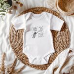 Astronaut and Moon Love Inspired Original Hand Drawn Baby Onesie