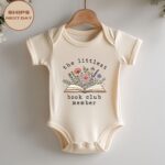 The Littlest Book Club Member Baby Onesie, Floral Book Toddler T-Shirt, Book Lover Mom Gift - Image 5