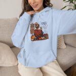 Autumn Cozy Girl Hoodie  Fall Pumpkin Decor, Plaid Scarf, Rustic Signs - Image 2
