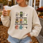 Math Teacher Halloween Sweatshirt, Monster Math Teacher Sweatshirt - Image 5