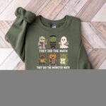 Math Teacher Halloween Sweatshirt, Monster Math Teacher Sweatshirt - Image 2