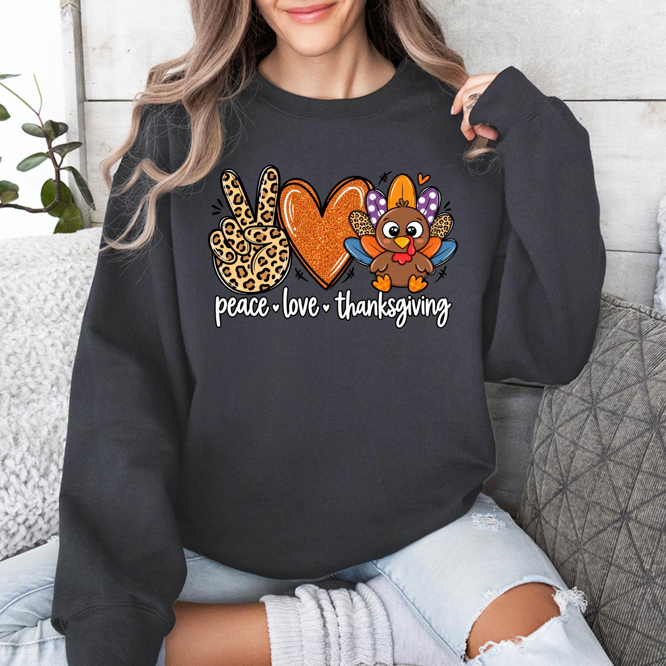 il_fullxfull.8384944864_cu8w Thanksgiving Sweatshirt, Peace Love Thanksgiving Shirt - Image 1