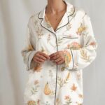 Turkey Pajama Set for Women, Thanksgiving Pajamas, Cute Fall Pajamas, Autumn Turkey Sleepwear