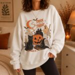 Halloween Trick or Treat Sweatshirt 90s Vintage Spooky Season Crewneck
