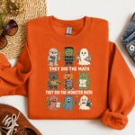 Math Teacher Halloween Sweatshirt, Monster Math Teacher Sweatshirt