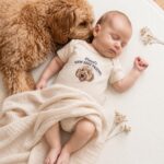 New Best Friend Embroidered Custom Pet Portrait Baby Bodysuit, Protected By Dog Bodysuit, Pet Sibling Outfit - Image 2
