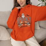 Spooky Season Shirt, Checkered Halloween Tee, Coquette Halloween Sweatshirt, Comfort Colors Spooky Season