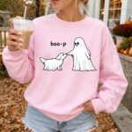 Cute Ghost Dog Sweatshirt, Boo-P Halloween Crewneck, Funny Dog Lover Sweatshirt, Spooky Season Pullover - Image 3