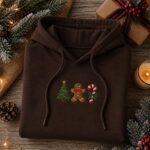 Embroidered Christmas Tree Gingerbread Man Candy Cane Hoodie - Image 4