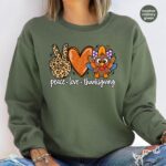 Thanksgiving Sweatshirt, Peace Love Thanksgiving Shirt - Image 4