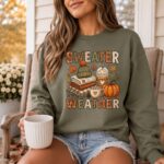 Sweater Weather Sweatshirt, Autumn Pumpkin Clothing, Cozy Sweatshirt Fall - Image 4