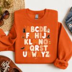 Alphabet Halloween Sweatshirt, Teacher Halloween Crewneck - Image 2