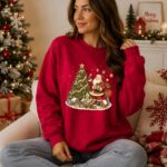 Vintage Santa Christmas Sweatshirt, Retro Santa Claus Crewneck, Nostalgic Xmas Tree Sweater - Image 6